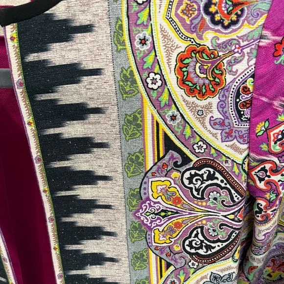 Etro Vibrant Paisley  Jacket with Pink, Green and Black Accents. - Picture 6 of 8